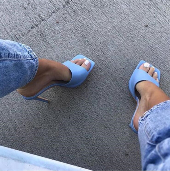 Papuci eleganti de dama cu toc inalt din piele ecologica