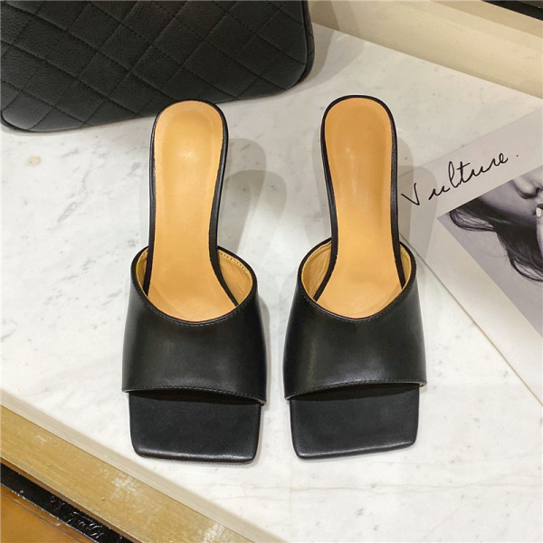 Papuci eleganti de dama cu toc inalt din piele ecologica