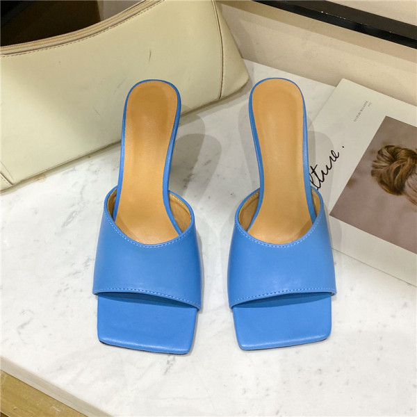 Papuci eleganti de dama cu toc inalt din piele ecologica