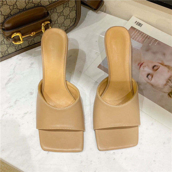 Papuci eleganti de dama cu toc inalt din piele ecologica