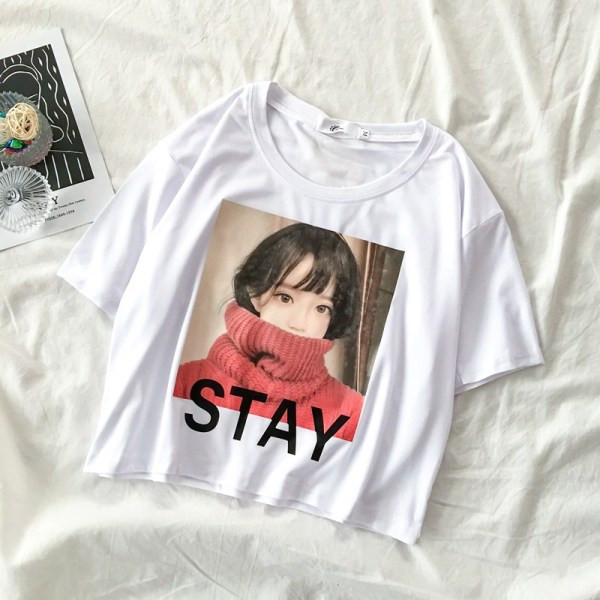 Tricou casual dama cu aplicatie si decolteu rotund