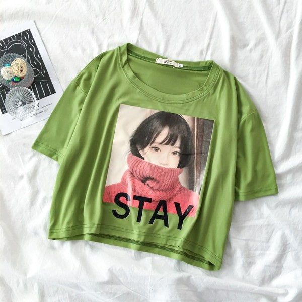 Tricou casual dama cu aplicatie si decolteu rotund