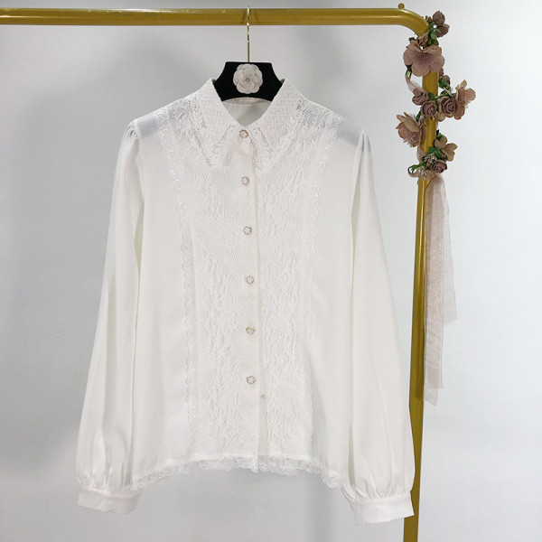 Нов модел дамска риза класически модел с дантела