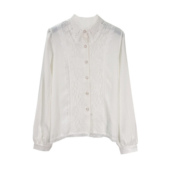 Нов модел дамска риза класически модел с дантела