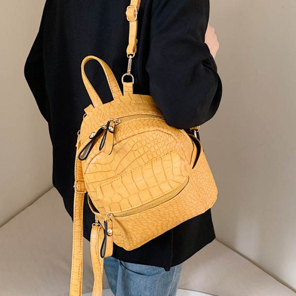 Rucsac casual dama din piele ecologica cu buzunar frontal