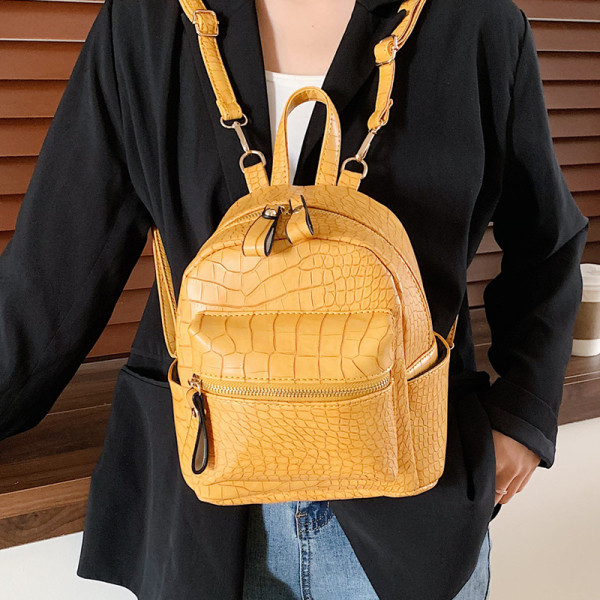 Rucsac casual dama din piele ecologica cu buzunar frontal