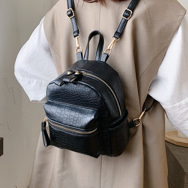 Rucsac casual dama din piele ecologica cu buzunar frontal