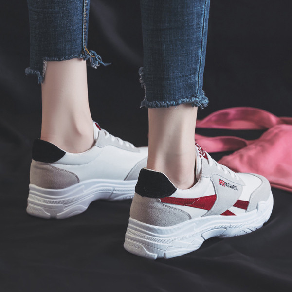 Tenisi casual dama cu talpa groasa si sireturi