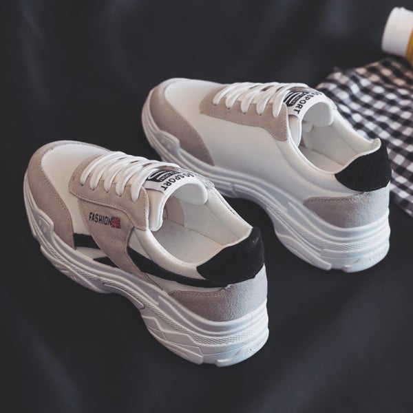 Tenisi casual dama cu talpa groasa si sireturi