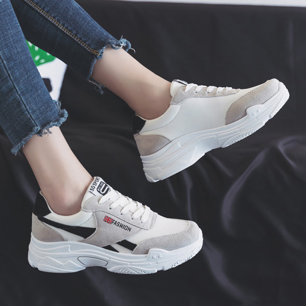 Tenisi casual dama cu talpa groasa si sireturi