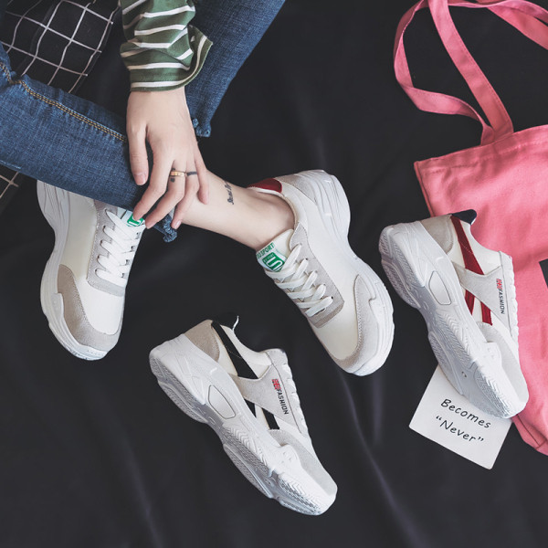 Tenisi casual dama cu talpa groasa si sireturi