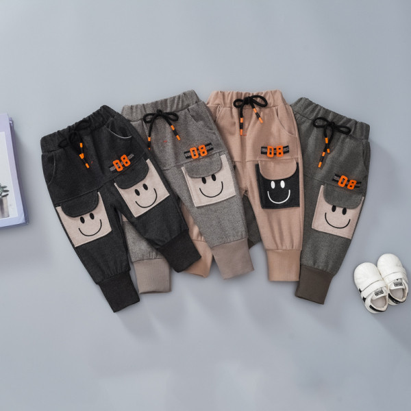 Laisvalaikės vaikiškos kelnės su kaklaraiščiais ir kišenėmis berniukams