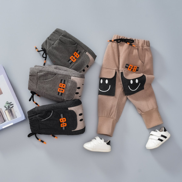 Laisvalaikės vaikiškos kelnės su kaklaraiščiais ir kišenėmis berniukams