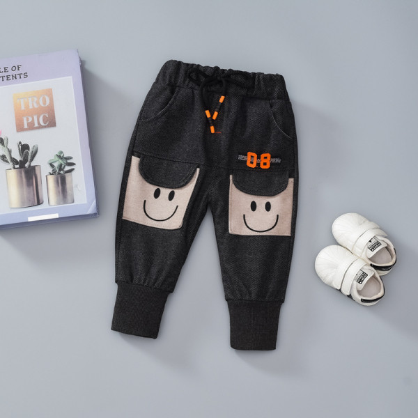 Laisvalaikės vaikiškos kelnės su kaklaraiščiais ir kišenėmis berniukams