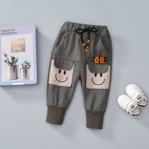 Laisvalaikės vaikiškos kelnės su kaklaraiščiais ir kišenėmis berniukams