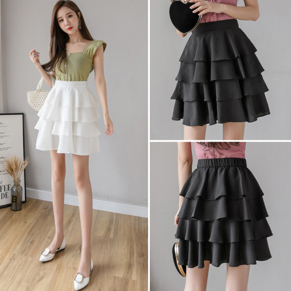 Нов модел дамска пола разкроен модел с висока талия