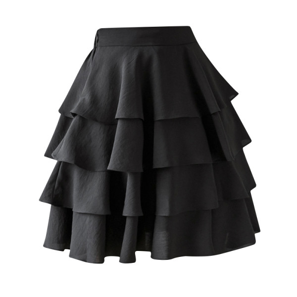 Нов модел дамска пола разкроен модел с висока талия