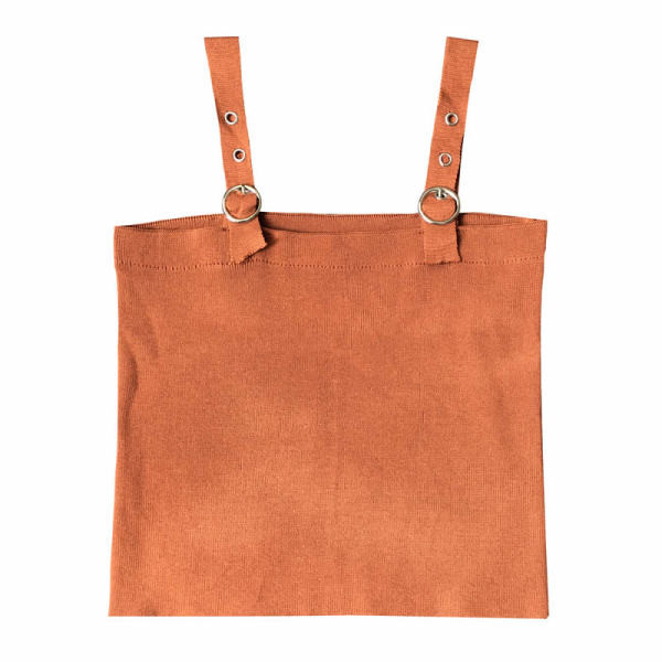 Нов модел втален рипсен потник на презрамки с катарами