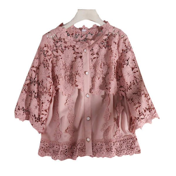 Модерна дамска риза с бродерия и 3/4 ръкав 