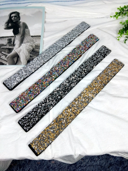 Moodne elastne naiste värviliste kivikestega vöö