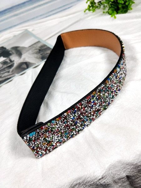 Moodne elastne naiste värviliste kivikestega vöö