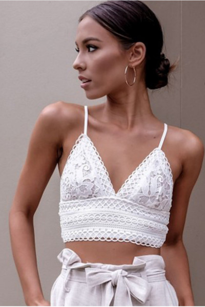 Maieu casual dama cu bretele subtiri si dantela