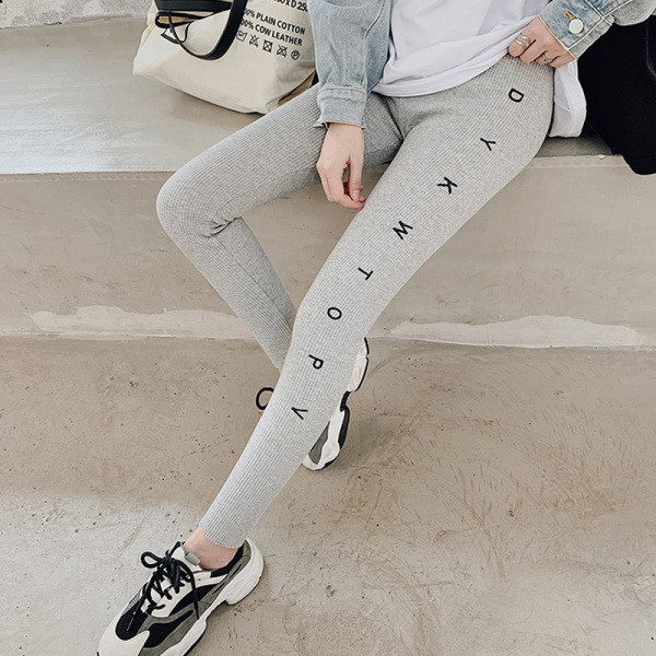 Jambiere de damă zilnice cu talie înaltă și inscripție