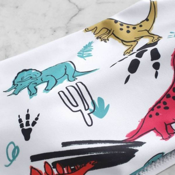 Costum de baie din două piese cu top cu panglică și dinozauri