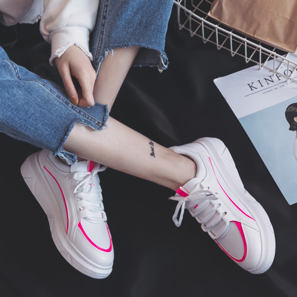 Tenisi casual dama cu sireturi si talpa aspra