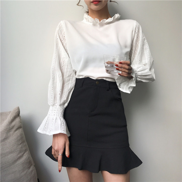 Model actual de fustă de damă croiată cu talie înaltă