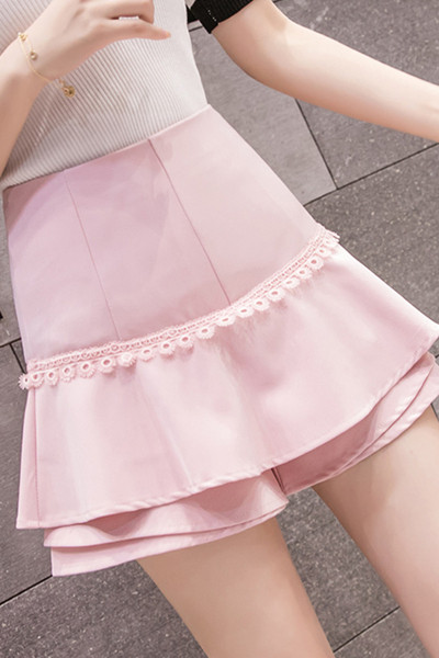 Model modern fustă-pantalon de damă decupat cu talie înaltă