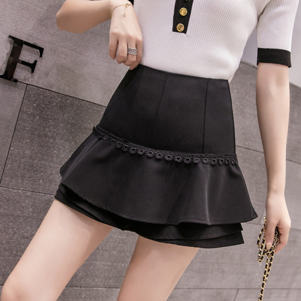 Model modern fustă-pantalon de damă decupat cu talie înaltă