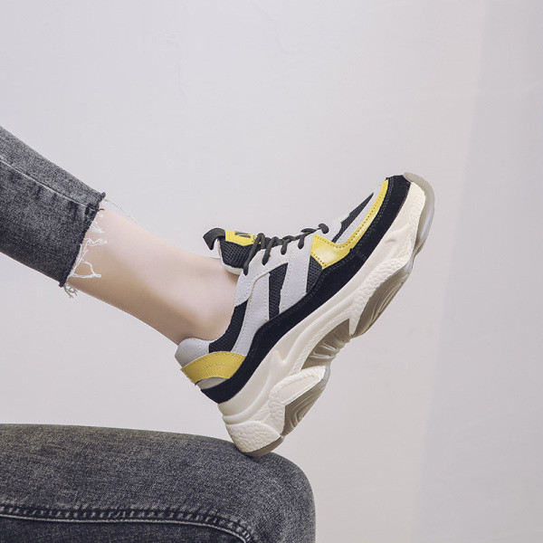 Tenisi casual de dama colorati cu sireturi si talpa aspra