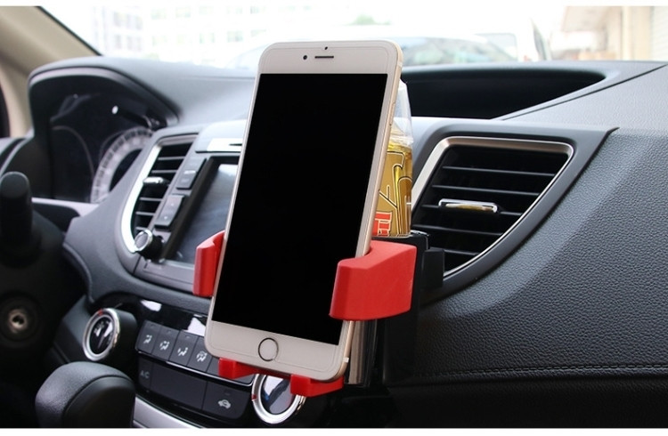 Suport multifunctional din plastic pentru bauturi si telefoane