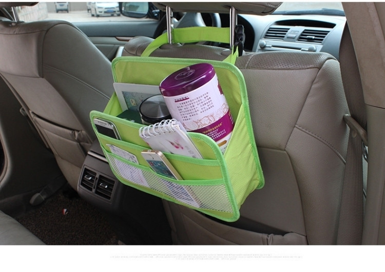 Többfunkciós autós rendszerező több zsebbel, italok és telefonok tárolására alkalmas