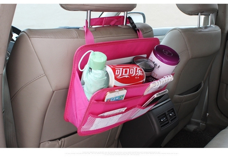 Többfunkciós autós rendszerező több zsebbel, italok és telefonok tárolására alkalmas