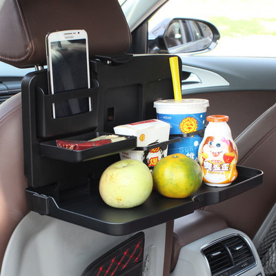 Kényelmes összecsukható asztal az autósüléshez, étel és ital tárolására alkalmas