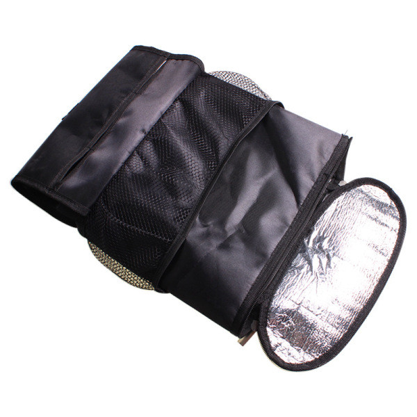 Többfunkciós autós rendszerező több zsebbel, amely italok és ételek tárolására alkalmas