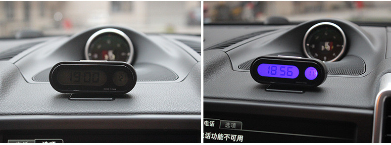 Αυτοκόλλητο ηλεκτρονικό ρολόι με θερμόμετρο αυτοκινήτου