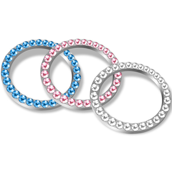 Dekoratyvinis automobilio mygtuko apkalimas akmenukais