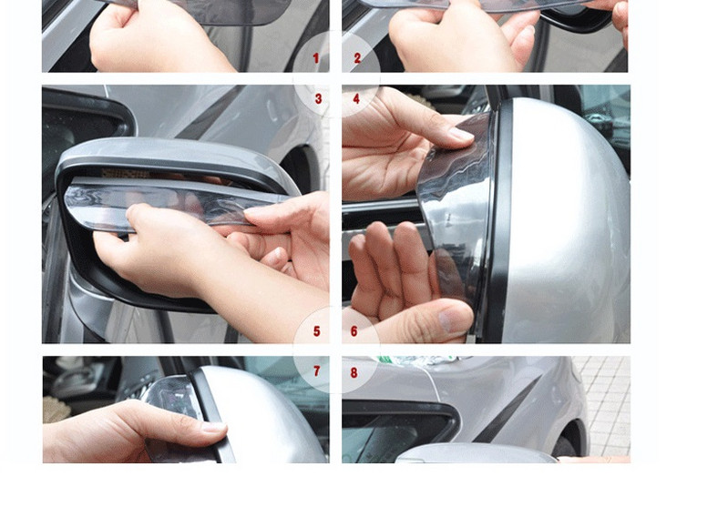 Dviejų universalių apsaugos nuo lietaus komplektas automobilio veidrodėliams