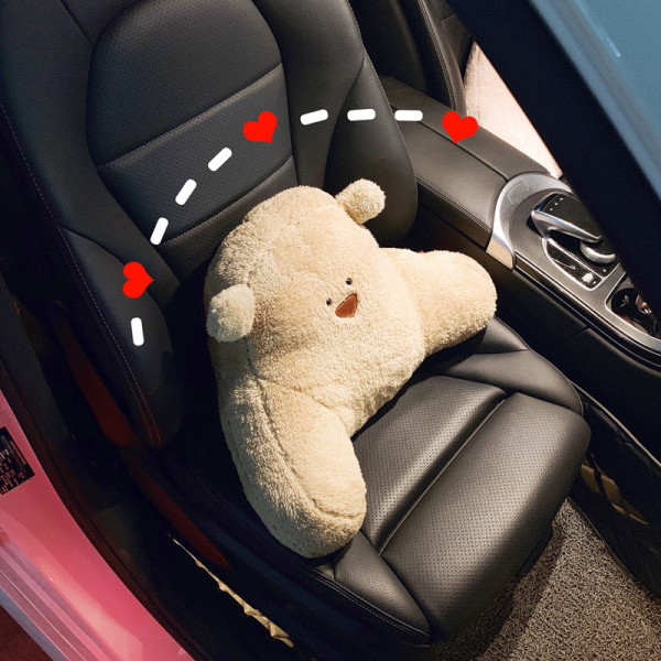 Kényelmes plüss keresztpárna, autóba illő medve formájú