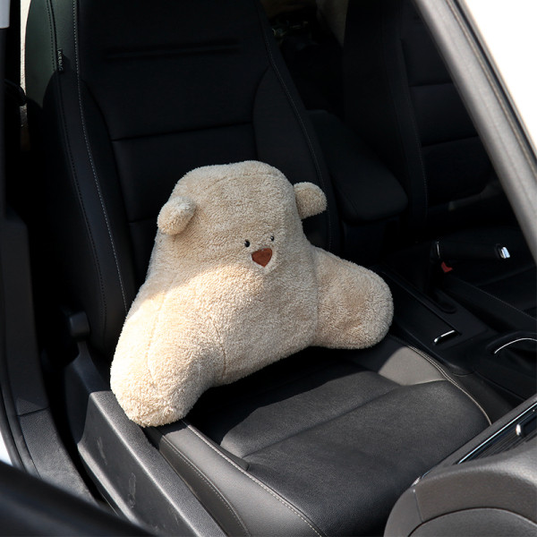 Kényelmes plüss keresztpárna, autóba illő medve formájú