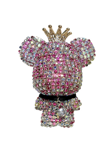 Dekoratív figura autóhoz kövekkel és koronával