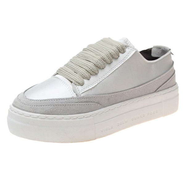 Modern női textil tornacipő fényes hatással és platformmal