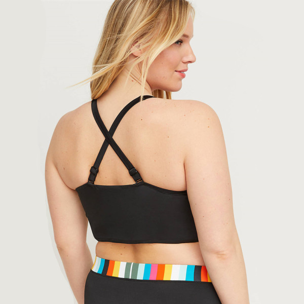 Nagy méretű női kétrészes fürdőruha magas derekú nadrággal - 5XL