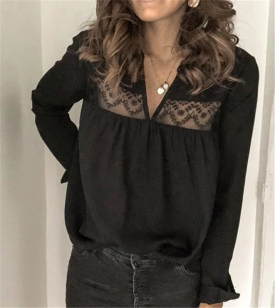 Alkalmi női ing csipkével - széles modell