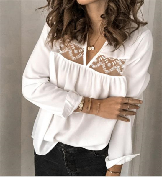 Alkalmi női ing csipkével - széles modell