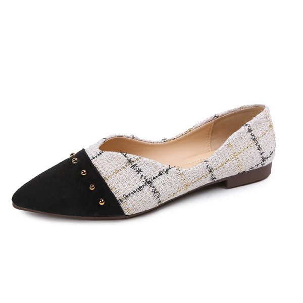 Női alkalmi mokaszin hegyes modell textilből és öko velúrból