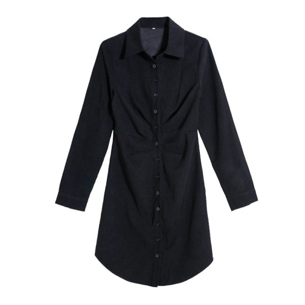 Alkalmi női ruha hosszú ujjal és gombokkal - ing típusú